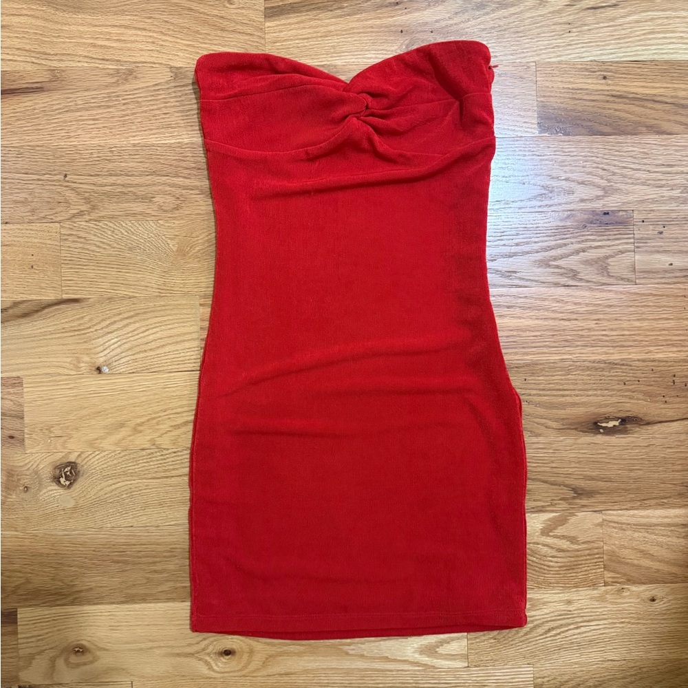 Princess Polly Red Ruched Strapless Bodycon Dress